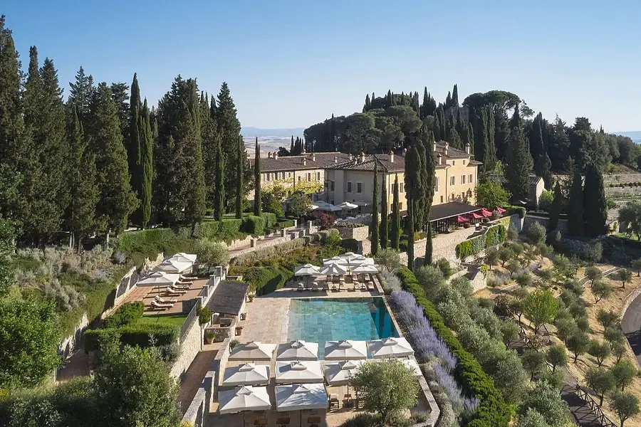 Luxury Rosewood Castiglion del Bosco resort in Tuscany, an exclusive retreat for visitors attending the Palio di Siena.
